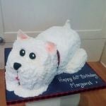 Westie Dog sculpted birthday cake