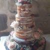 naked cake with shortbread hearts