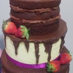 chocolate naked wedding cake