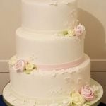 Pastel flowers wedding cake